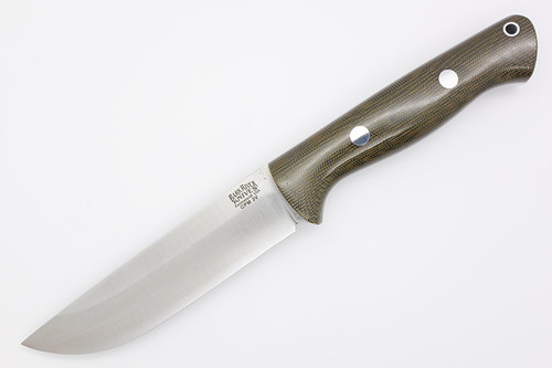 Bark River Knives Bravo-1.25 LT Rampless - CPM 3V Steel - Green Canvas Micarta Handle - Polished Finish
