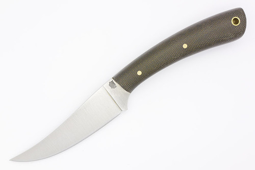 LT Wright Knives Large Swoop - Flat Grind - Green Canvas Micarta Handle - Matte Finish