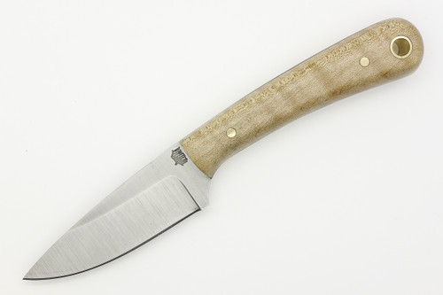 LT Wright Knives Frontier Valley - A2 Steel - Saber Grind - Natural Curly Maple - FREE BLACK LINERS! - 4