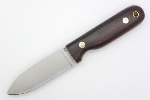 LT Wright Knives Bushcrafter - Flat Grind - Desert Ironwood Handle - Polished Finish - FREE BLACK LINERS! - 3