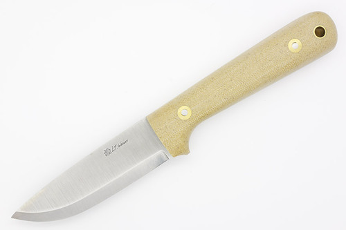 LT Wright Knives Woodsman Pro - A2 Steel - Scandi Grind - Snakeskin Micarta Handle - Matte Finish