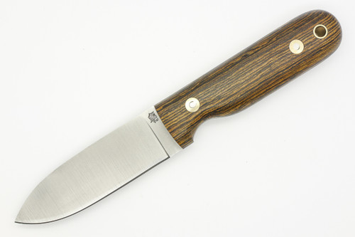 LT Wright Knives Bushcrafter - Flat Grind - Bocote Handle - Polished Finish - FREE BLACK LINERS! - 5