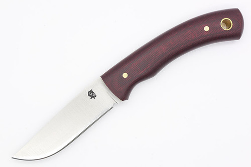 LT Wright Knives Revere - A2 Steel - Flat Grind - Double Red Canvas Micarta Handle - Matte Finish