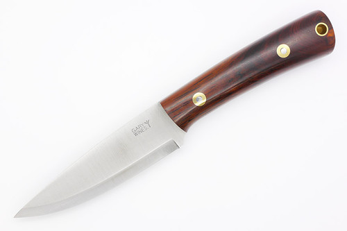 LT Wright Knives Gary Wines Bushcrafter - Scandi Grind - Cocobolo Handle - Black Liners - Polished Finish - 4