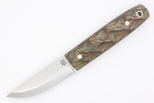 LT Wright Knives Pronghorn - O1 Steel - Scandi Grind - Python Canvas Micarta Twist Shape Handle - Matte Finish
