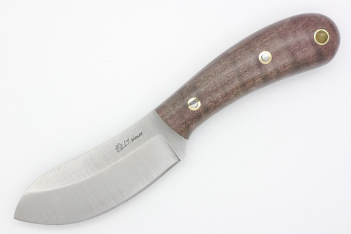 LT Wright Knives Camp MUK - Saber Grind - 3V Steel - Dark Curly Maple - Polished Finish - FREE Black Liners! - 1