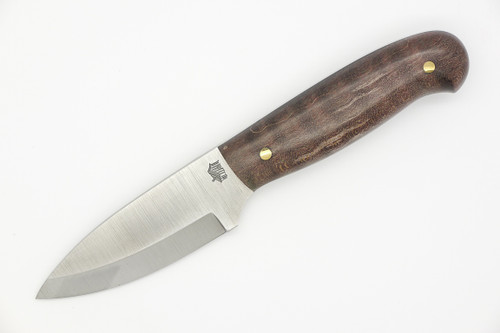 LT Wright Knives Patriot - CPM 3V Steel - Scandi Grind - Dark Curly Maple - 2 / FREE Black Liners!