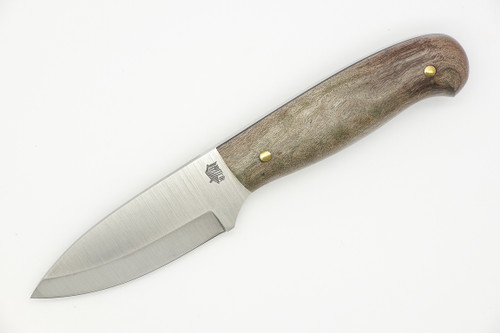 LT Wright Knives Patriot - CPM 3V Steel - Scandi Grind - Dark Curly Maple - 3 / FREE Black Liners!