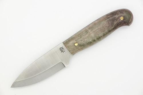 LT Wright Knives Patriot - CPM 3V Steel - Scandi Grind - Dark Curly Maple - 4 / FREE Black Liners!