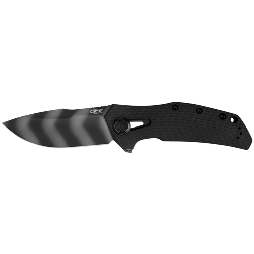 Zero Tolerance: 0308BLKTS Flipper Folding Knife  - CPM-20CV BlackWash Tiger Stripe Blade, Titanium Frame w/ Black G10 Handle Scales