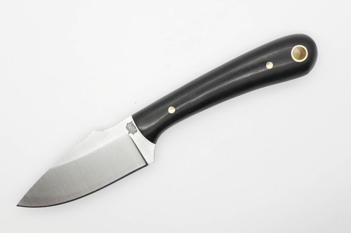 LT Wright Knives Great Plainsman - Saber Grind - D2 Steel - African Blackwood Handle - Brass Pins - Polished Finish / FREE BLACK LINERS! - 1