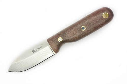 LT Wright Knives Bushbaby - A2 - Saber Grind - Dark Curly Maple - Polished Finish - FREE Black Liners! - 3