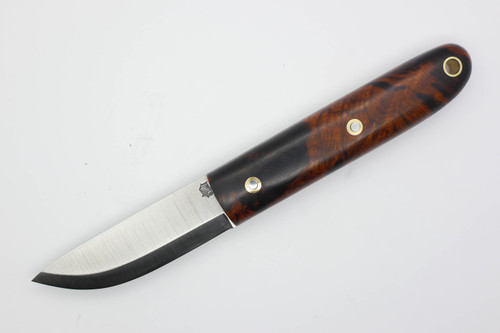 LT Wright Knives BoatTail Scandi - A2 Steel - Desert Ironwood - Black Liners - 1