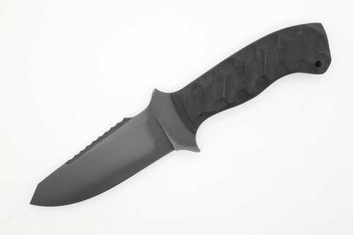 Winkler Knives - Utility Crusher - 80CRV2 Steel - Flat Grind - Sculpted Black Laminate Handle - Crusher/Glass Breaker