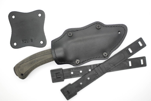 Winkler Knives - Woodsman - 80CRV2 Steel - Flat Grind - Black Laminate Handle - SHEATH TYPE 1