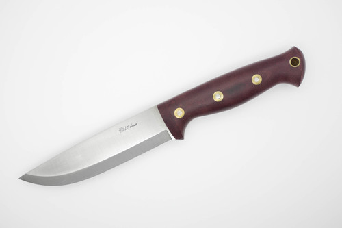 LT Wright Knives Forest Trail - CPM 3V Steel - Scandi Grind - Double Red Canvas Micarta - Matte Finish