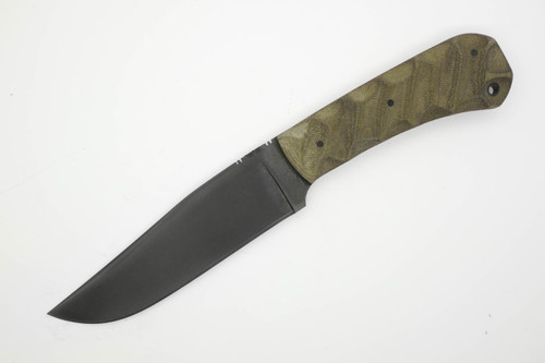 Winkler Knives - Field Knife - 80CRV2 Steel - Flat Grind - Sculpted Green Laminate Handle - Tapered Tang