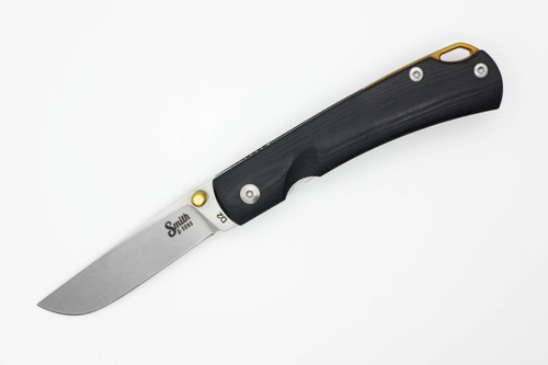Smith & Sons Knives: OX - D2 Tool Steel - Black G10 w/ Gold Accent Handle