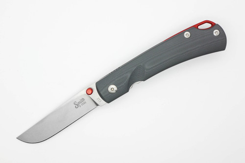 Smith & Sons Knives: OX - D2 Tool Steel - Gray G10 w/ Red Accent Handle