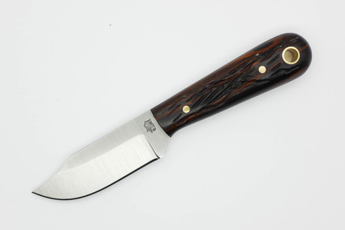 LT Wright Knives Frontier Trapper - AEB-L Steel - Saber Grind - JIGGED Desert Ironwood / FREE Black Liners!