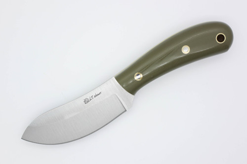 LT Wright Knives Camp MUK - Saber Grind - 3V Steel - OD Green G10 w/Yellow Liners - Polished Finish