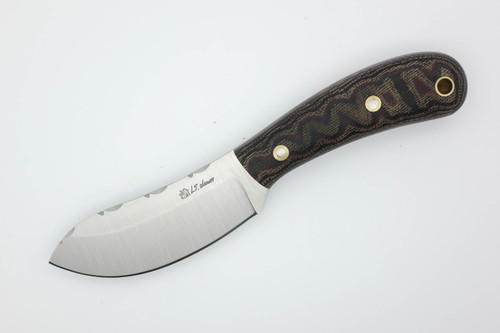 LT Wright Knives Camp MUK - Saber Grind - 3V Steel - Python Canvas Micarta w/Red Liners - Matte Finish