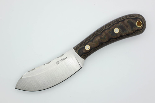 LT Wright Knives Camp MUK - Saber Grind - 3V Steel - Python Canvas Micarta w/Blue Liners - Matte Finish