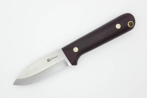 LT Wright Knives: HEVI Next Gen - 3/16" Thick O1 Steel - Scandi Grind - Double Red Canvas Micarta Handle - Matte