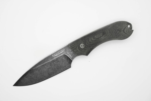 Bradford Knives: Guardian4, 3D - CPM 3V Steel - Drop Point - Sabre Grind - Nimbus Blade Finish - 3D Black Canvas Micarta Handle