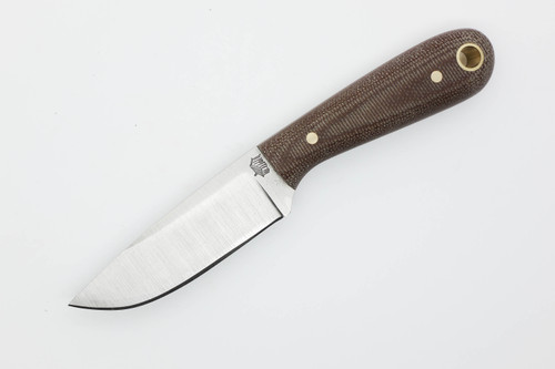 LT Wright Knives Frontier First - D2 Tool Steel - Flat Grind - Brown Canvas Micarta - Matte Finish