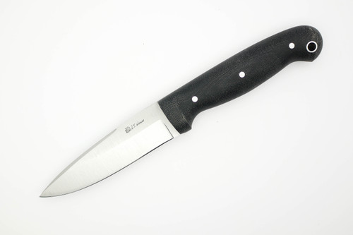 LT Wright Knives: LTAC GNS - O1 Steel - Saber Grind - Fixed Blade Knife w/ Black Canvas Micarta Handle - Matte Finish