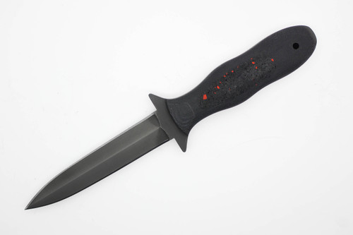 Winkler Knives - CXC Dagger - 80CRV2 Steel - Flat Grind - Black G10 w/ Red Flecked Rubber Insert - Serial #064