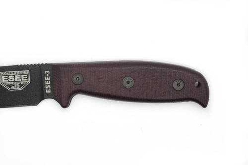 TKC EXTENDED Handle for ESEE 3 - Double Red Canvas Micarta