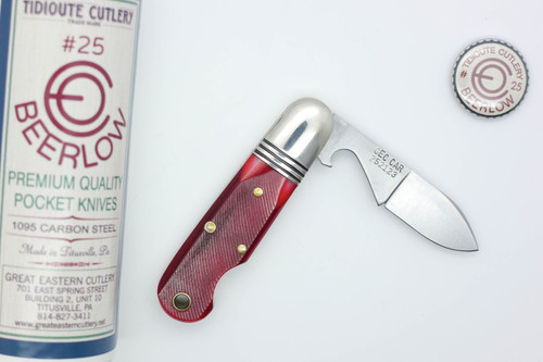 Great Eastern Cutlery Tidioute #25 EO Beerlow - 1 Blade - Red Sawcut Bone
