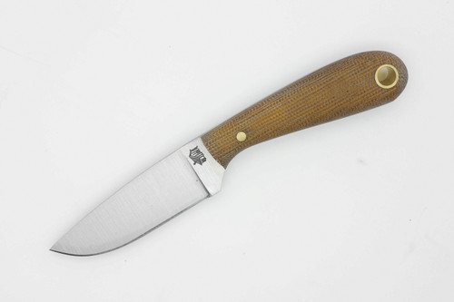 LT Wright Knives: Frontier First - O1 Tool Steel - Flat Grind - Natural Canvas Micarta - Matte Finish