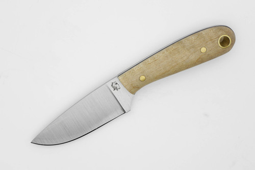 LT Wright Knives: Frontier First - O1 Tool Steel - Flat Grind - Natural Maple w/ Black Liners - 2