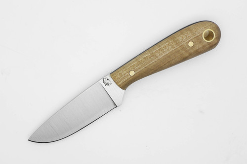 LT Wright Knives: Frontier First - O1 Tool Steel - Flat Grind - Natural Maple w/ Black Liners - 3