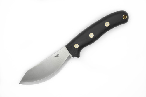 LT Wright Knives: Jessmuk - Scandi Grind - O1 Tool Steel - Black Canvas Micarta - Matte