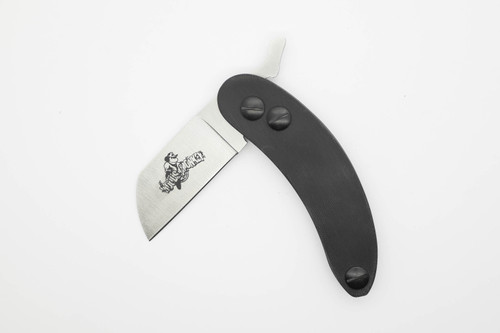Woods Monkey Banana Peel by L.T. Wright - AEBL Steel - Flat Grind - 1/8 Black G10 Handle - Matte Finish
