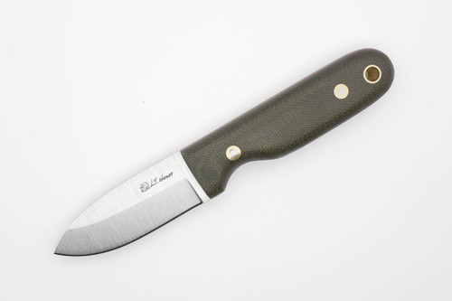 LT Wright Knives Bushbaby - O1 Tool Steel - Saber Grind - Green Canvas Micarta Handle w/ Natural Liners - Matte Finish