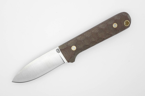 LT Wright Knives Next Gen - Convex Grind - CPM 3V Steel - Rustic Brown Canvas Micarta Handle - Mountain Texture