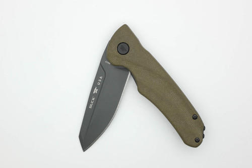 Buck Knives: 843 Sprint Ops Knife - CPM S30V Steel - Reverse Tanto Blade w/ Green Canvas Micarta