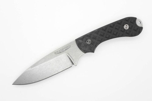 Bradford Knives: Guardian3.2, 3D - CPM MagnaCut - Drop Point - Sabre Grind - Stonewash Finish Blade - Textured Black G10 Handle
