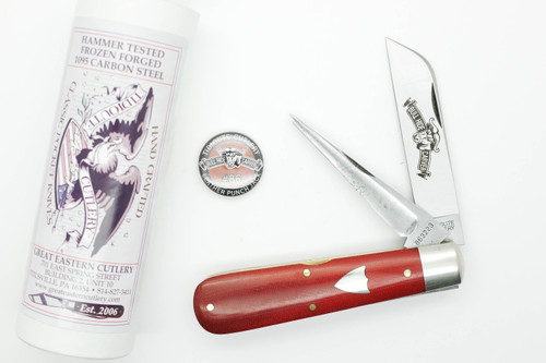 Great Eastern Cutlery Tidioute #863223P Harness Jack - 2 Blade - Red Linen Micarta