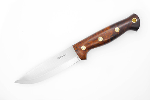 LT Wright Knives Forest Trail - A2 Steel - Scandi Grind - Desert Ironwood Handle - FREE Black Liners! - 3