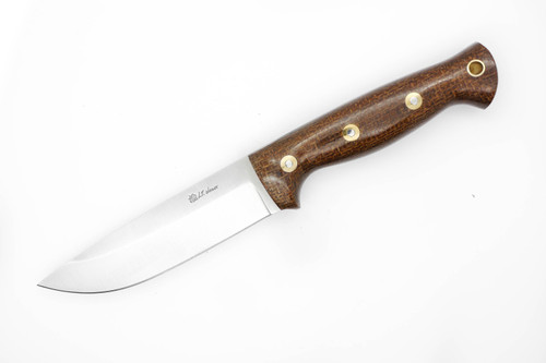 LT Wright Knives Forest Trail - CPM 3V Steel - Saber Grind - Brown Burlap Handle - Polished Finish