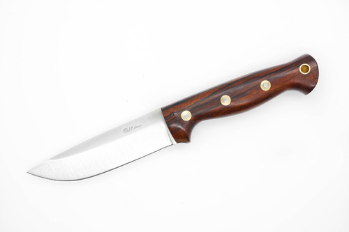 LT Wright Knives Forest Trail - CPM 3V Steel - Saber Grind - Desert Ironwood w/ Black Liners-1