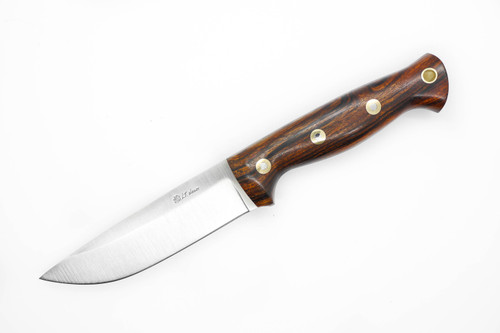 LT Wright Knives Forest Trail - CPM 3V Steel - Saber Grind - Desert Ironwood w/ Black Liners-3