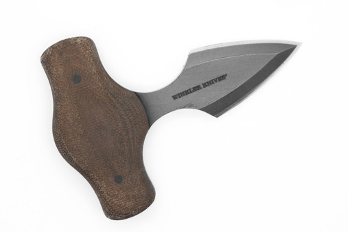 Winkler Knives - Push Dagger - 80CRV2 Steel - Full Double Edge - Brown Laminate Handle