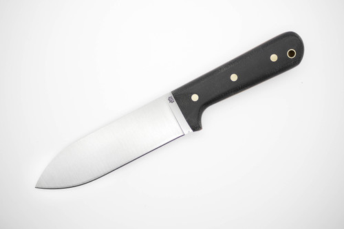 LT Wright Knives Gen 3 - Flat Grind - Black Canvas Micarta w/ Natural Liners - Matte Finish